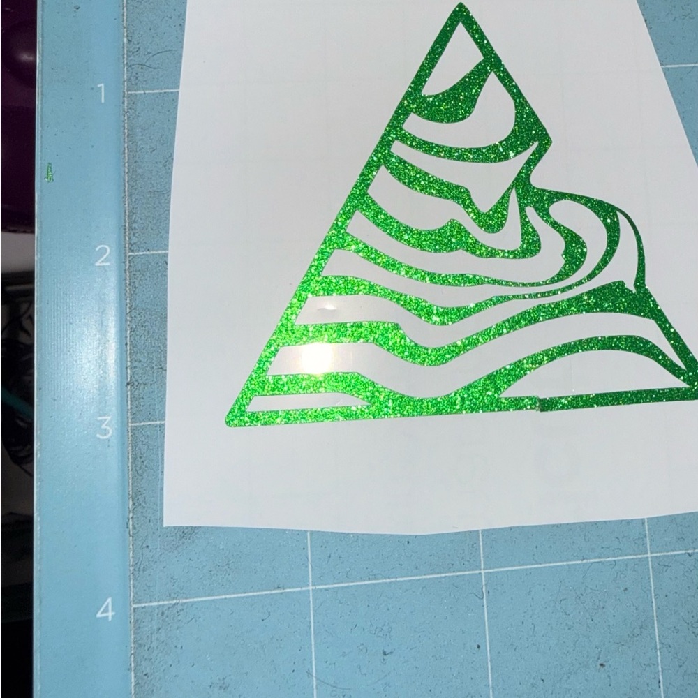 Green Glitter Triangle Decal